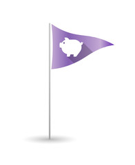 Golf flag with a pig