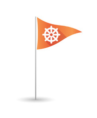 Golf flag with a dharma chakra sign