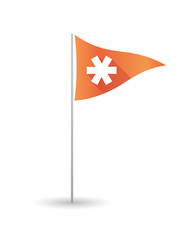 Golf flag with an asterisk