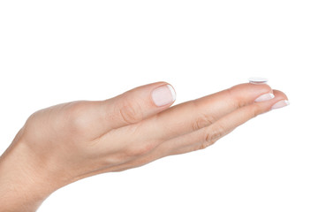 Contact Lens on finger