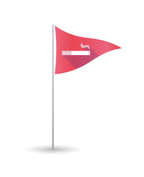Golf flag with a cigarette