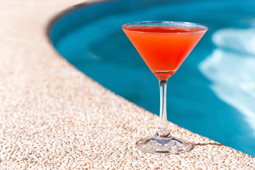 Cocktail Margarita near swim pool