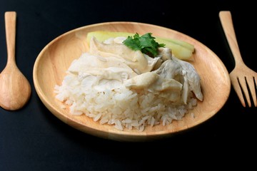 Rice steamed with chicken