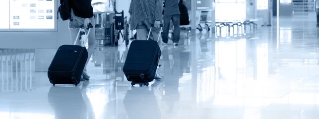 Vitrage gordijnen Luchthaven Passagiers die gaan reizen