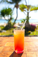 Fruit shake with ice