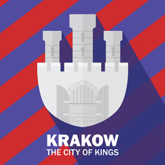 Krakow the city of kings.Part of emblem Krakow city - obrazy, fototapety, plakaty