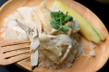 Rice steamed with chicken