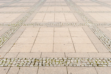 Cobbled plaza in East-Berlin, Germany