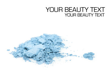 Crushed eyeshadows on white background
