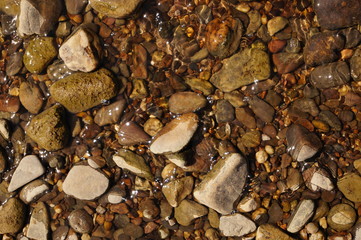 Kieselsteine im Wasser
