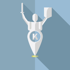 Map-point Kiev.Map-point stylized as monument 