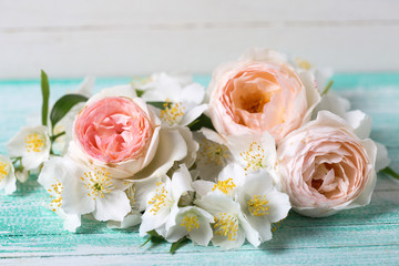 Roses and jasmine flowers