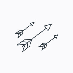 Bow arrows icon. Hunting sport equipment sign.