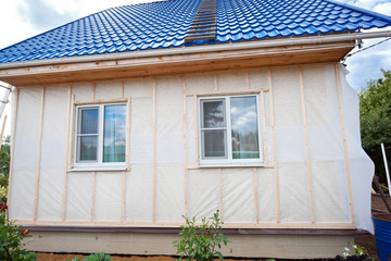 External wall insulation in wooden house