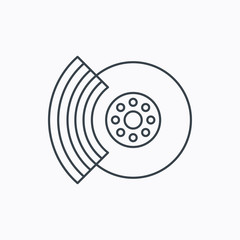 Brakes icon. Auto disk repair sign.