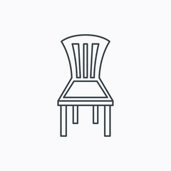 Chair icon. Seat furniture sign.