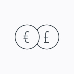 Currency exchange icon. Banking transfer sign.