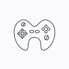 Joystick icon. Video game sign.