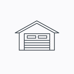 Auto garage icon. Transport parking sign.