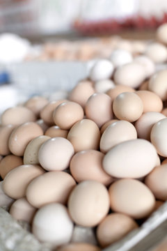 A lot of eggs on market