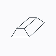 Gold bar icon. Banking treasure sign.