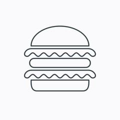 Hamburger icon. Fast food sign.
