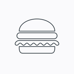 Hamburger icon. Fast food sign.