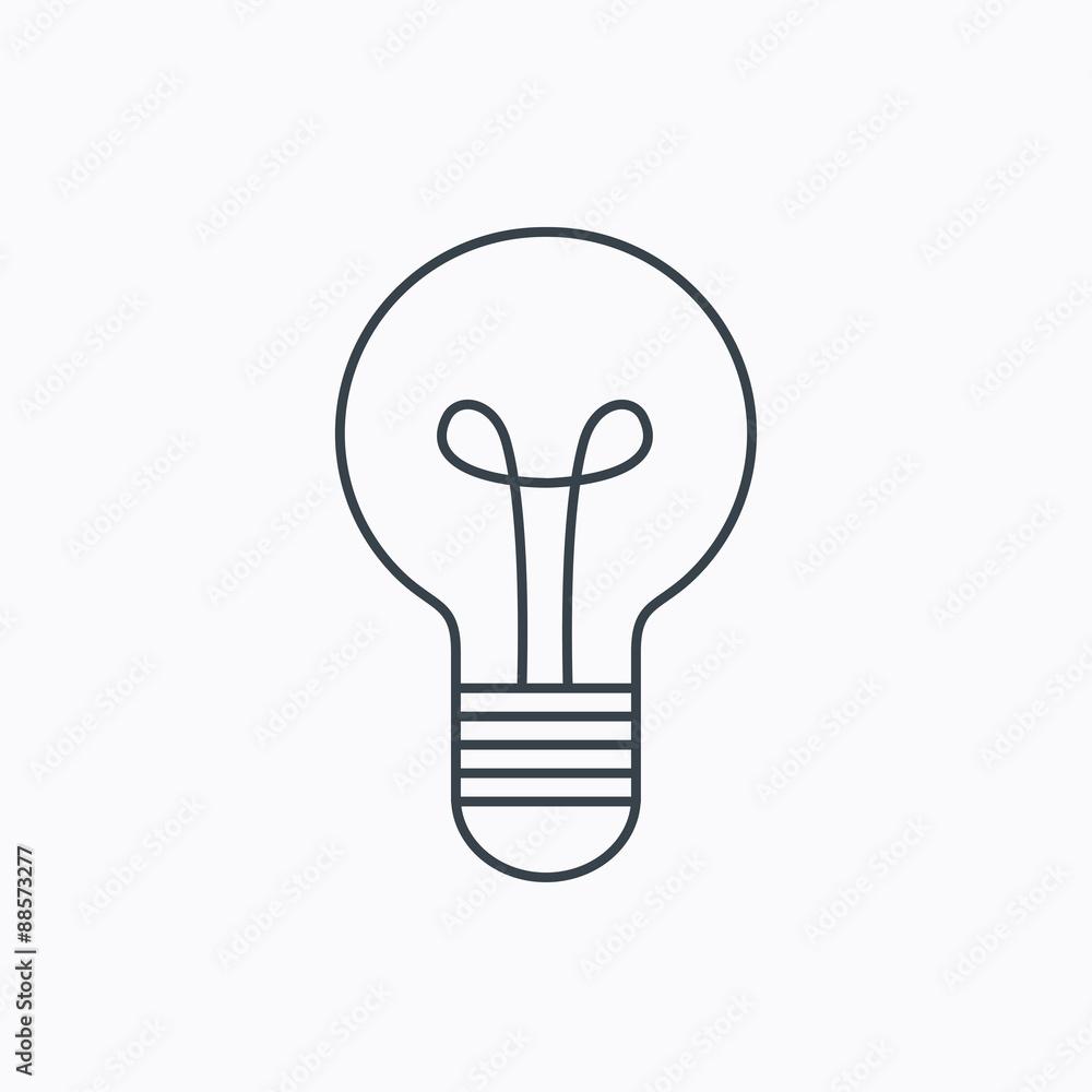 Poster lamp icon. idea and solution sign.
