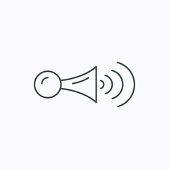 Klaxon signal icon. Car horn sign.