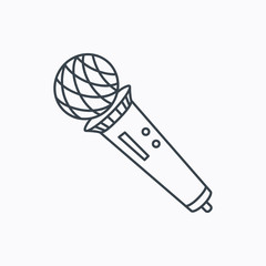 Microphone icon. Karaoke sign.