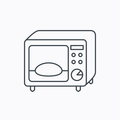 Microwave oven icon. Kitchen appliance sign.