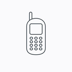 Mobile phone icon. Cellphone with antenna sign.