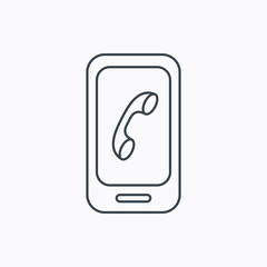 Smartphone icon. Cellphone with touchscreen sign