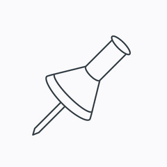 Pushpin icon. Pin tool sign.