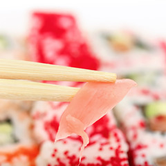 Ginger in chopsticks