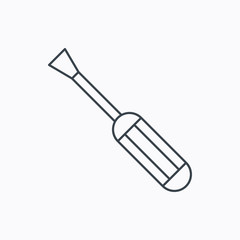 Screwdriver icon. Repair or fix tool sign.
