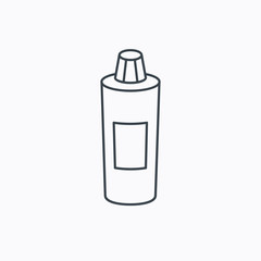 Shampoo bottle icon. Liquid soap sign.