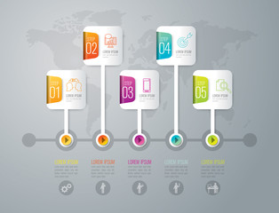 Infographic design template and marketing icons.
