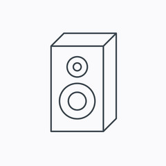 Obraz premium Sound icon. Musical speaker sign.