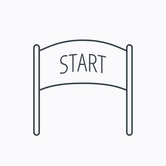 Start banner icon. Marathon checkpoint sign.