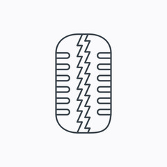 Tire tread icon. Car wheel sign.