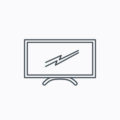 Lcd tv icon. Led monitor sign.