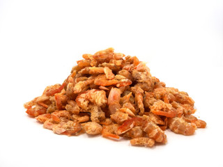 dried salted prawn,dried shrimp isolated on a white background,Sun Dried Salted Prawn,closeup dried salted prawn on white background,sea food,ingredient,Heap of dried shrimps,Dried Prawn,Dry shrimp