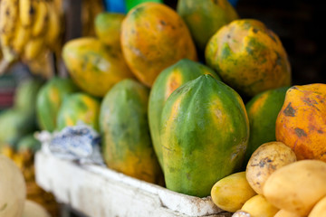 Fresh papaya at market