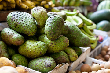 Soursop fruit on asian market, Philippines