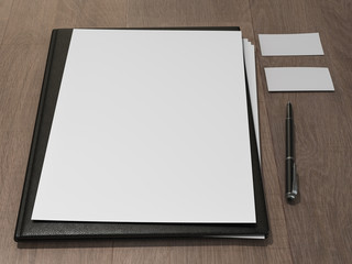 Black file with white blank sheet