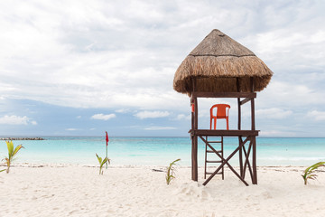 Lifeguard tower on  beach