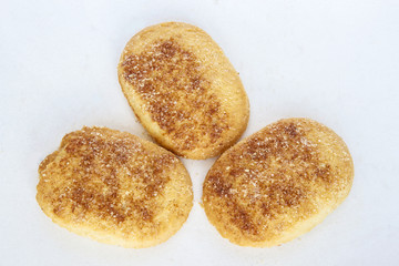 Three golden cookies