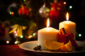 Christmas decoration on dining table