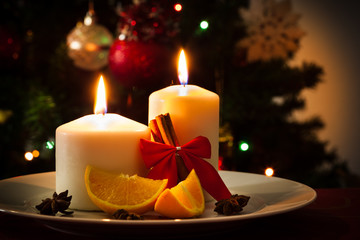 Christmas decoration on dining table